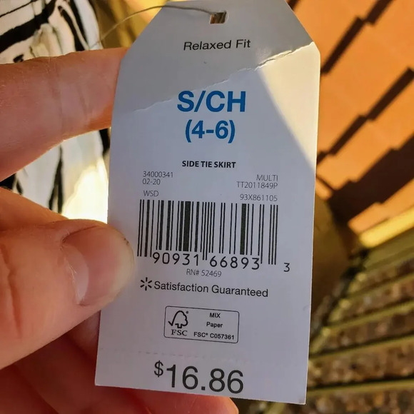 NWT Time and Tru Women's Faux Wrap Black and White Maxi Skirt Size Small - Picture 6 of 12